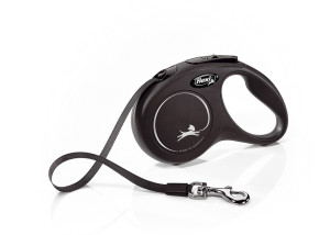 FLEXI Smycz automatyczna New Classic Taśma XS (3m) do 12kg - Czarna