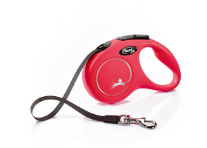 FLEXI Smycz automatyczna New Classic Taśma S (5m) do 15kg - Czerwona