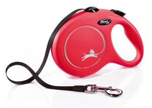 FLEXI Smycz automatyczna New Classic Taśma L (8m) do 50kg - Czerwona