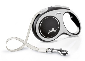 FLEXI Smycz automatyczna New Comfort M taśma 5 m do 25kg - Czarna