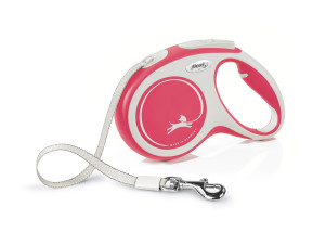 FLEXI Smycz automatyczna New Comfort S taśma 5 m do 15kg - Czerwona