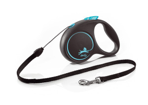 FLEXI Smycz automatyczna Black Design M linka 5 m do 20kg - Niebieska