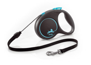 FLEXI Smycz automatyczna Black Design S linka 5 m do 12kg - Niebieska