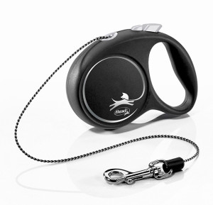 FLEXI Smycz automatyczna Black Design XS linka 3 m do 8kg - Czarna