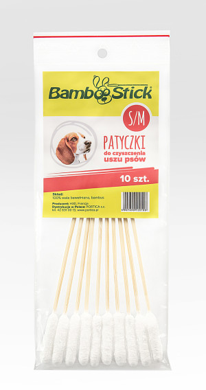 PORTICA BambooStick S/M - patyczek z wacikiem do pielęgnacji uszu 10 szt.
