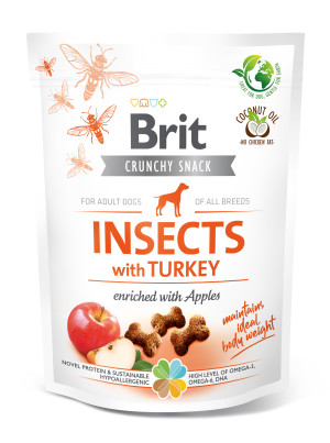 BRIT CARE DOG CRUNCHY SNACK Insects with Turkey 200g