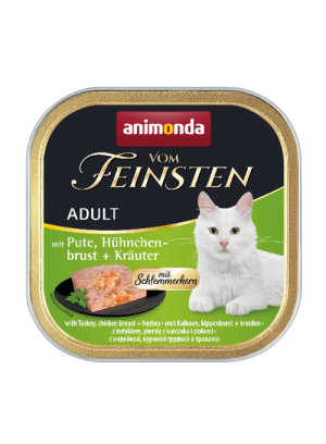 ANIMONDA Cat Vom Feinsten Adult - Z indykiem, piersią kurczaka i ziołami 100g