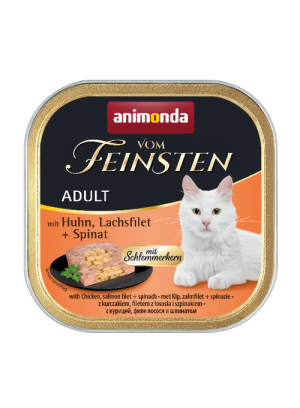 ANIMONDA Cat Vom Feinsten Adult - Z kurczakiem, filetem z łososia i szpinakiem 100g