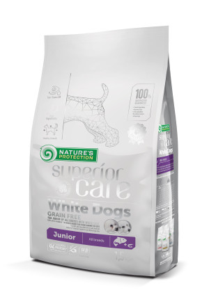 NATURES PROTECTION Superior White Dogs Grain Free Salmon Junior All Breeds 1,5 kg