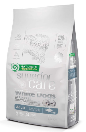 NATURES PROTECTION Superior White Dogs Grain Free White Fish Adult Small and Mini Breeds 1,5 kg