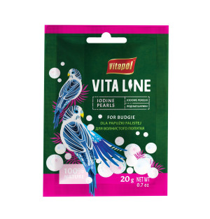 VITAPOL Vitaline Jodowe perełki dla papugi falistej 20g