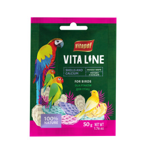 VITAPOL Vitaline Muszle z wapniem dla ptaków 50 g