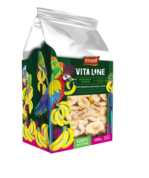 VITAPOL Vitaline Chipsy bananowe dla papug i ptaków egzotycznych 150 g