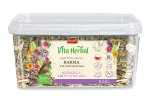 VITAPOL Vita Herbal Karma pełnoporcjowa dla szynszyli i koszatniczki 900g (wiaderko)