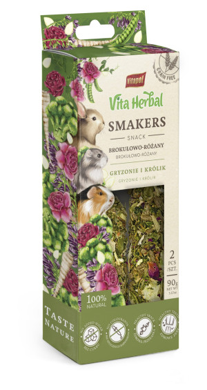 VITAPOL Vita Herbal dla gryzoni i królika - smakers brokułowo-różany 90g