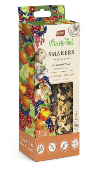VITAPOL Vita Herbal dla gryzoni i królika - Smakers dziadkowy sad - 90g