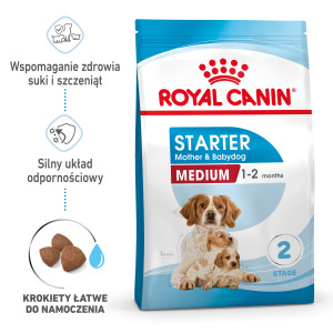 ROYAL CANIN Medium Starter Mother&Babydog karma sucha dla suk w ciąży, w okresie laktacji i szczeniąt ras średnich 2x 15kg
