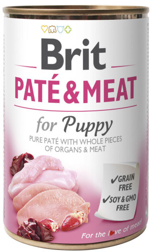 BRIT Paté & Meat Chicken & Turkey For Puppy 12x 400g