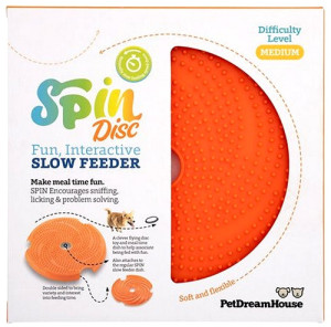 PET DREAM HOUSE Spin Lick Frisbee Orange Medium - mata do lizania