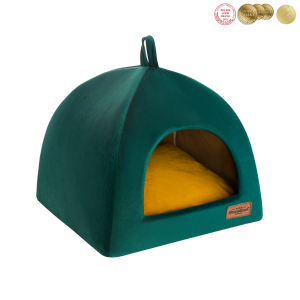 RECOBED Budka Welurove - zielona M 50 x 50 x 40 cm