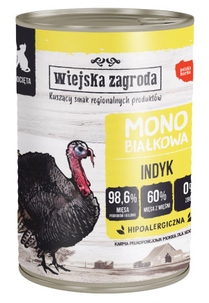 WIEJSKA ZAGRODA Monobiałkowa dla kociąt - Indyk 200g