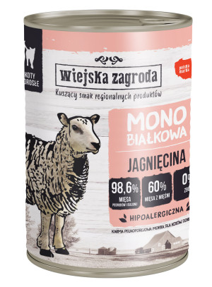 WIEJSKA ZAGRODA Monobiałkowa dla kota - Jagnięcina 400g