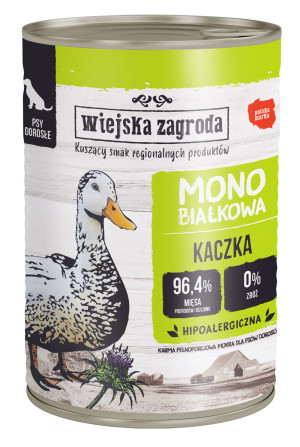 WIEJSKA ZAGRODA Monobiałkowa dla psa - Kaczka 800g