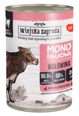 WIEJSKA ZAGRODA Monobiałkowa dla kota - Wołowina 400g