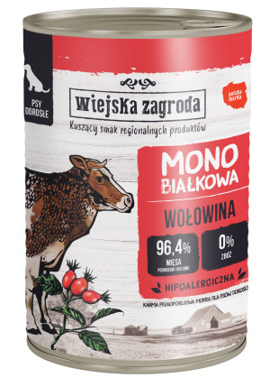WIEJSKA ZAGRODA Monobiałkowa dla psa - Wołowina 800g