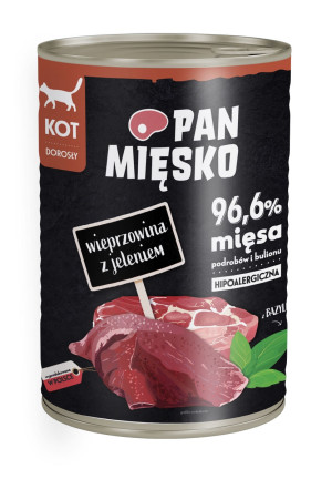 PAN MIĘSKO Wieprzowina z jeleniem dla kota 200g