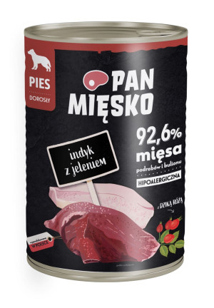 PAN MIĘSKO Indyk z jeleniem dla psa 400g