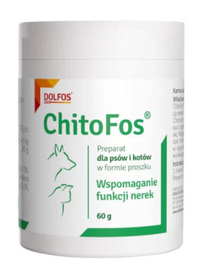 DOLFOS Chitofos - Suplement diety dla psów i kotów wspomagający funkcje nerek 150g