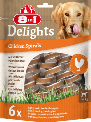 8in1 Przysmak Delights Chicken Spirals 60g (6 przysmaków w opak.)