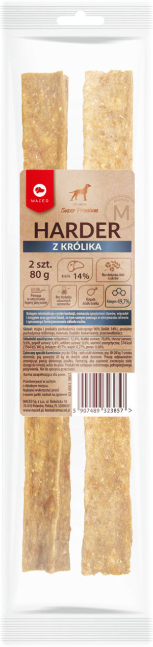 MACED Super Premium Harder z królika Rozm. M 2 szt. (80g)