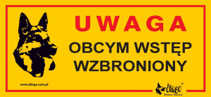 DINGO Metalowa tabliczka "Uwaga, obcym wstęp wzbroniony"