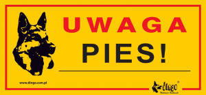 DINGO Metalowa tabliczka "Uwaga pies"