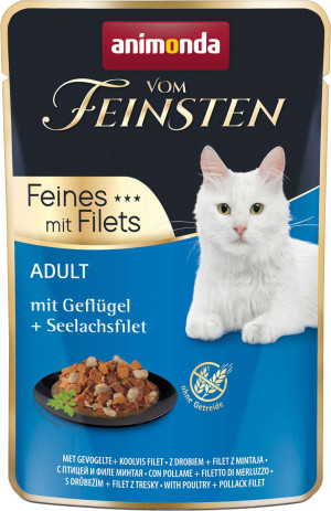 ANIMONDA Cat Vom Feinsten Adult - filet z drobiu i mintaja 85g (saszetka)