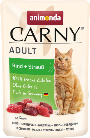 ANIMONDA Carny Adult - Wołowina ze strusiem 85g (saszetka)