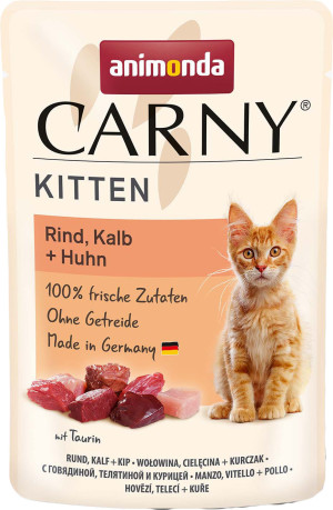 ANIMONDA Carny Kitten Wołowina z cielęciną i kurczakiem 85g (saszetka)
