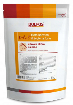 DOLFOS Beta karoten & biotyna forte - suplement diety dla psów 1kg proszek