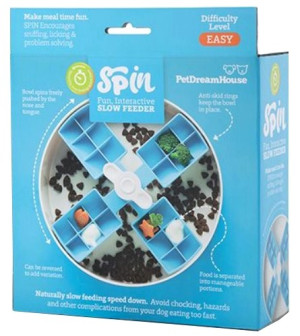 PET DREAM HOUSE Spin Windmill Blue Easy Miska Interaktywna - niebieski
