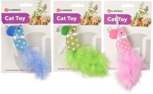 FLAMINGO Myszka z piórkiem kolor mix 1 szt.