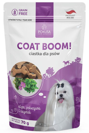 POKUSA Fun and Mniam ciastka dla psów Coat Boom! 70g