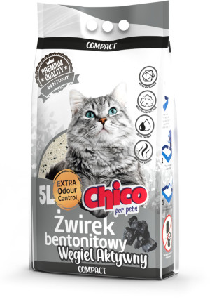 CHICO Żwirek bentonitowy Compact Activated Carbon 5L