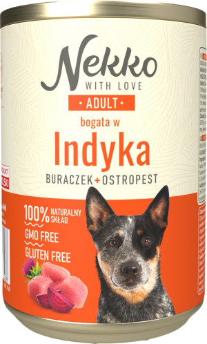 NEKKO Adult indyk, burak i ostropest 400g (puszka)