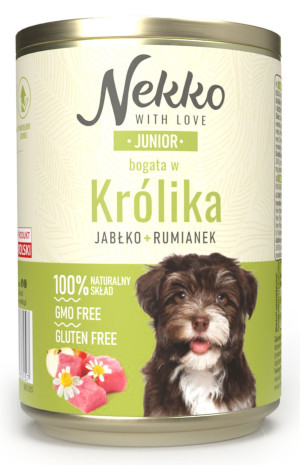 NEKKO Junior królik, jabłko i rumianek 400g (puszka)