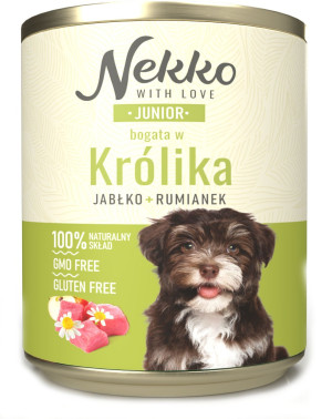 NEKKO Junior królik, jabłko i rumianek 800g (puszka)