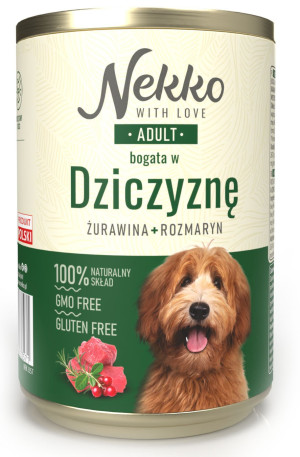 NEKKO Adult dziczyzna, żurawina i rozmaryn 400g (puszka)