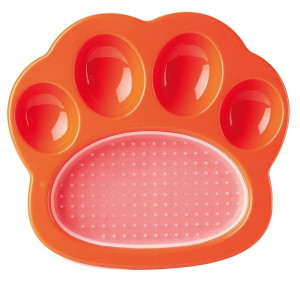 PET DREAM HOUSE Paw 2in1 (miska spowalniająca) Orange Easy 20 x 18 x 3 cm - pomarańczowy