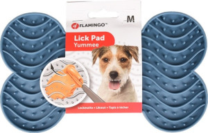 FLAMINGO Lick Pad Mata Antystresowa do lizania M 21 cm - niebieski